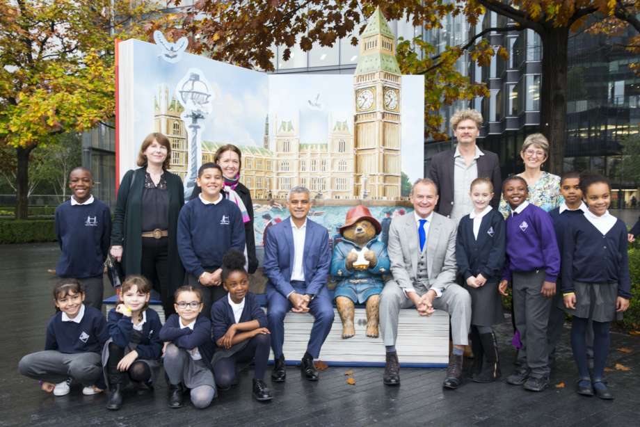 Paddington Bear Pop Up with Mayor and Children