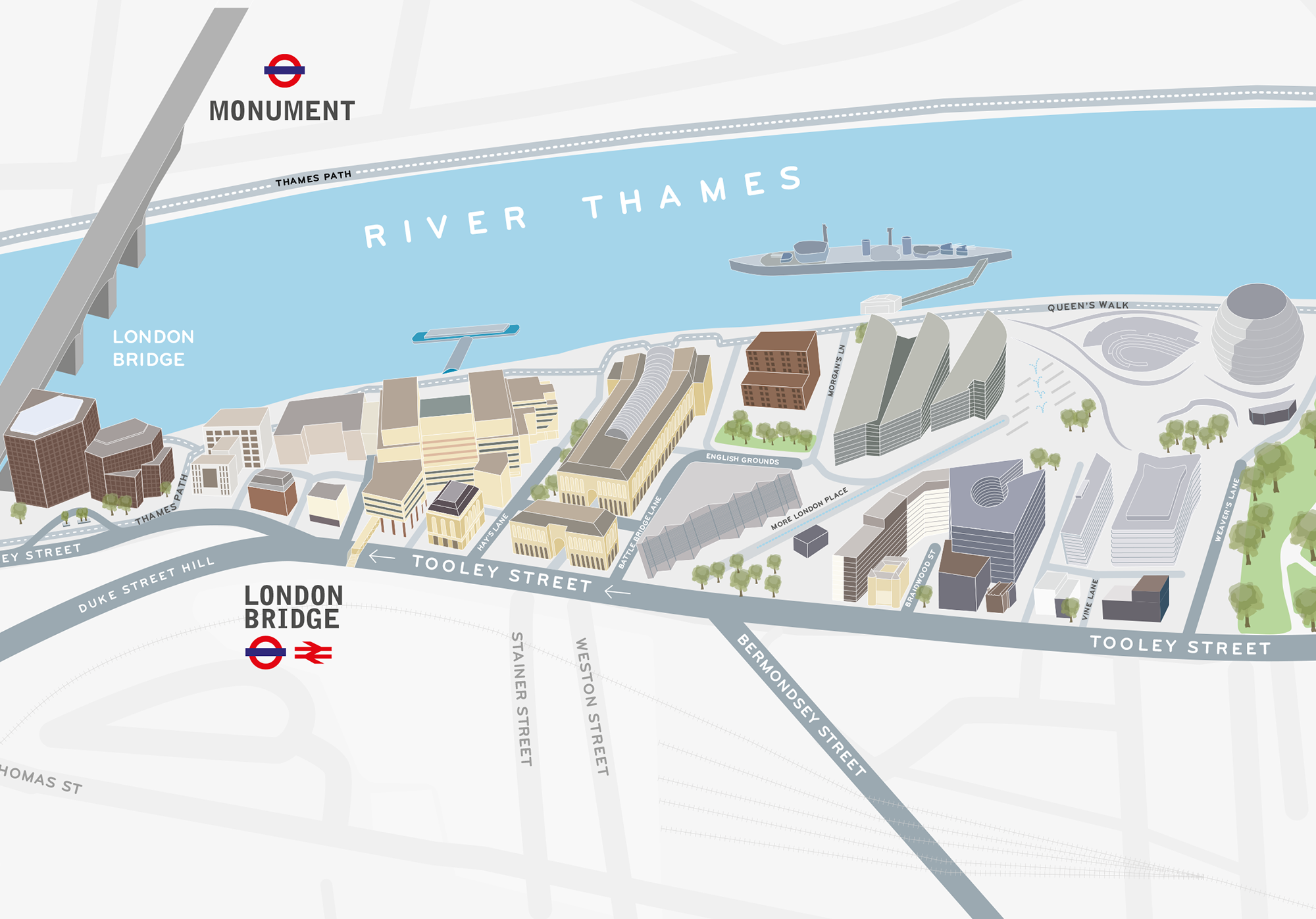 Map Of London Bridge Area - Kaleb Watson