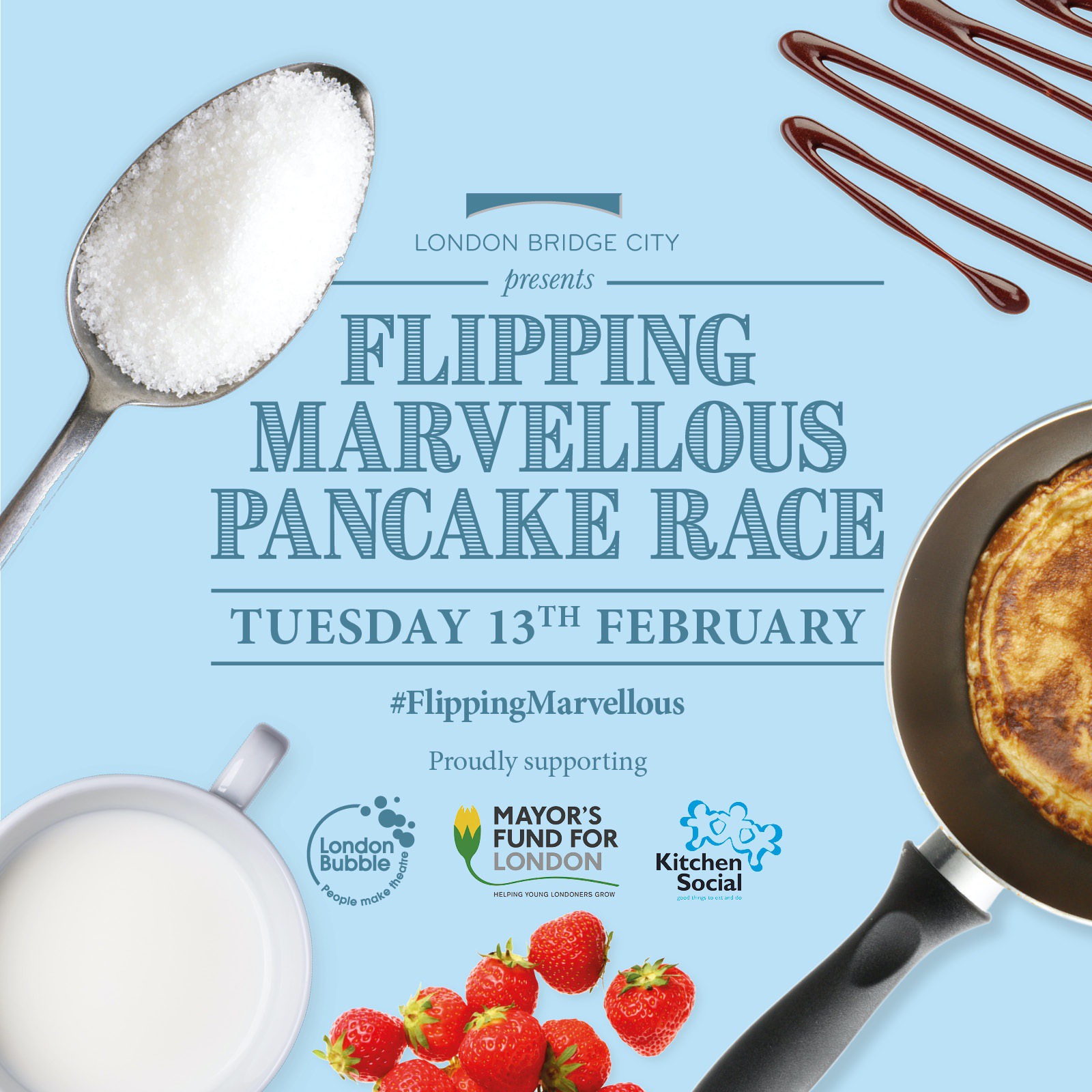 The Flipping Marvellous Pancake Race 2018 London Bridge City